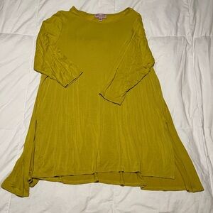 Philosophy Woman Knit Top Republic Clothing NWT Chartreuse Yellow 3/4 Sleeve 1X